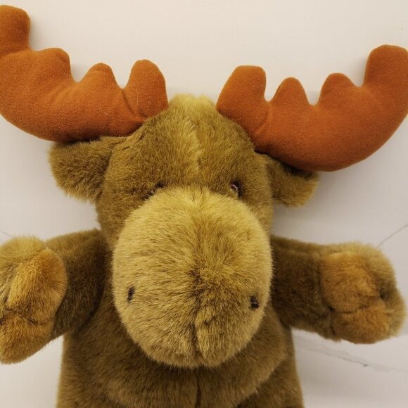 Ikea Plush Brown Moose Rust Color Antlers 17" l Antlers Stuffed Animal - Picture 2 of 10